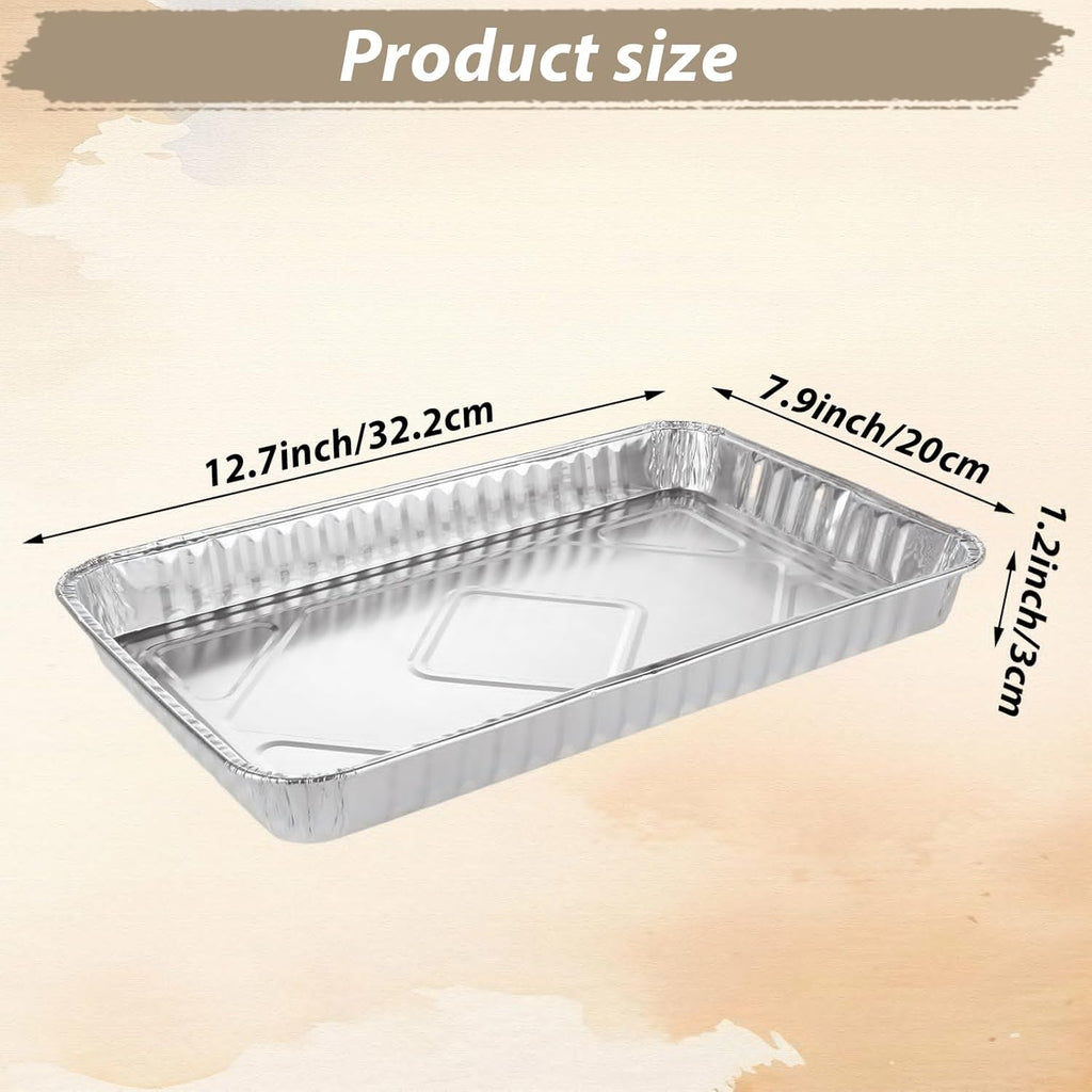 CYEAH Cookie Sheets for Baking - 50 Pcs Durable Nonstick Aluminum Foil Pans | 12.6 x 8 in, Perfect for BBQ & Camping