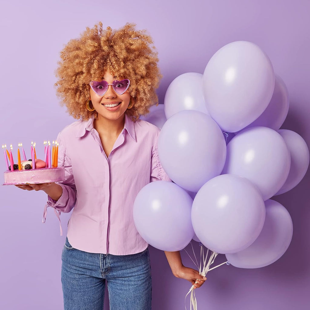 RUBFAC Lavender Purple Balloons - 105pcs in 5/10/12/18 Inches | Perfect for Birthday, Baby Shower & Wedding Decor