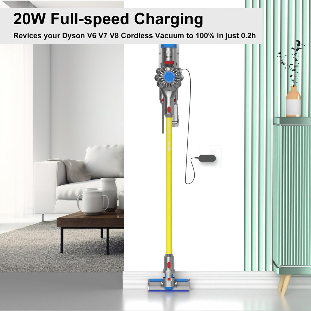 Onadrive Charger Compatible for Dyson V6 V7 V8 - Power Cord Only Compatible for Dyson V6 V7 V8 DC58 DC59 DC61 DC62 SV03 SV04 SV05 SV06 Cordless Vacuum Cleaner Model 967813-02 205720-02