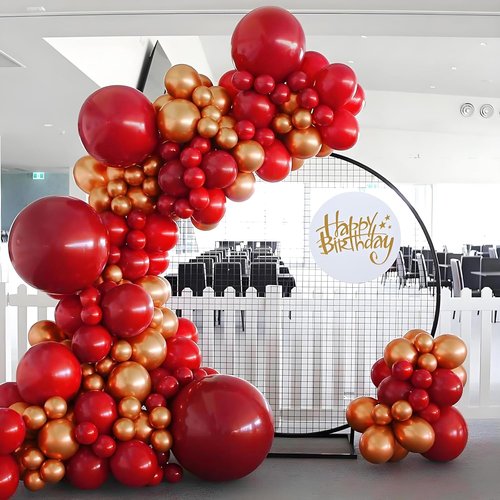 Dark Red Balloons - 12 Inch Latex Party Balloons | 50 Pack for Bridal Shower & Birthday Decorations
