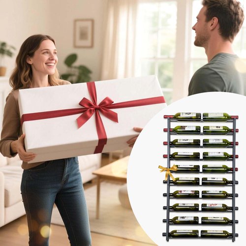 YANGSHUO Wine Rack Wall Mounted: 20 Bottles Display Hanging - Large Capacity Wine Storage for Wine Lovers, Bar Operators as Wine Cellar/Bar/Restaurant/Hotel Lobby Display