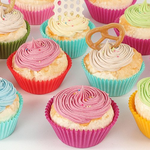 Caperci Rainbow Cupcake Liners - 350-Count Bright Colorful Muffin Baking Cups | Odorless & Grease-Proof