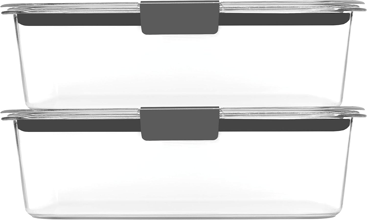 Rubbermaid Brilliance Food Storage Containers - BPA-Free, Airtight, Clear Set of 2 (9.6 Cup) for Meal Prep & Leftovers