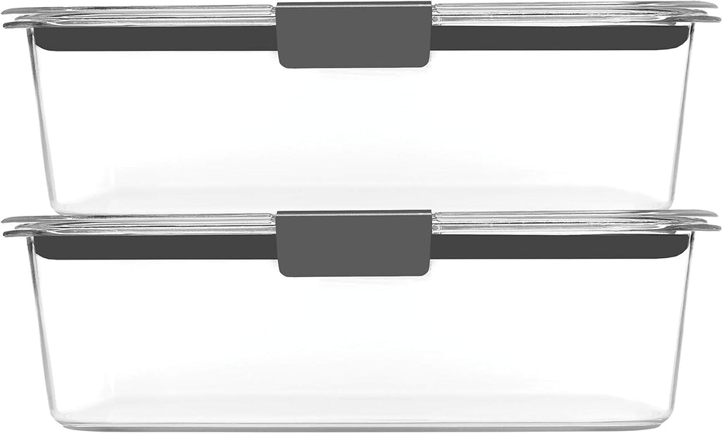 Rubbermaid Brilliance Food Storage Containers Set - BPA Free, 2 (9.6 Cup) & 5 (1.3 Cup) Lids Included