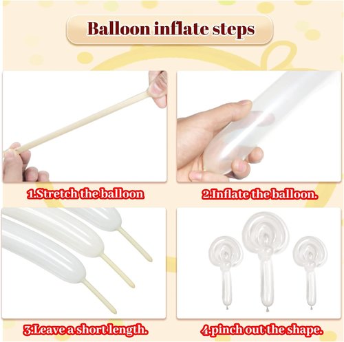 260 Pack Clear Long Balloons | Thickened Latex Twisting Balloons for Animal Models & Party Decor