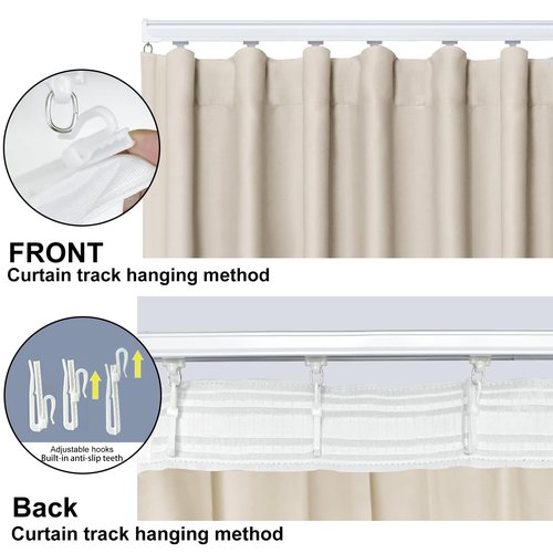 Cbsroro Room Divider Blackout Curtain Track Curtains Wall Dividers Panels Screen for Living Rooms Bedroom Office Privacy Partition Separation, W100 × L96 Inch,1 Panel, Beige