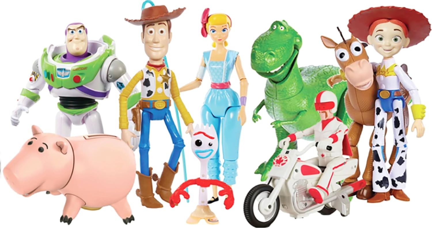 Mattel Toy Story Storytellers Figure Pack - 9 Figures & Vehicle Set | Woody, Buzz, Rex & More