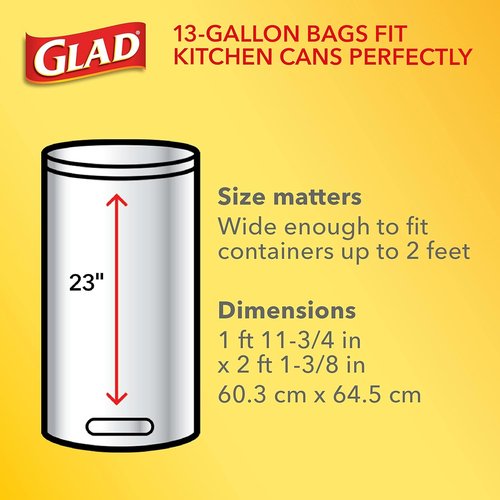 Glad Trash Bags | ForceFlexPlus Tall Kitchen Drawstring - 13 Gallon, Febreze Beachside Breeze, 80 Count