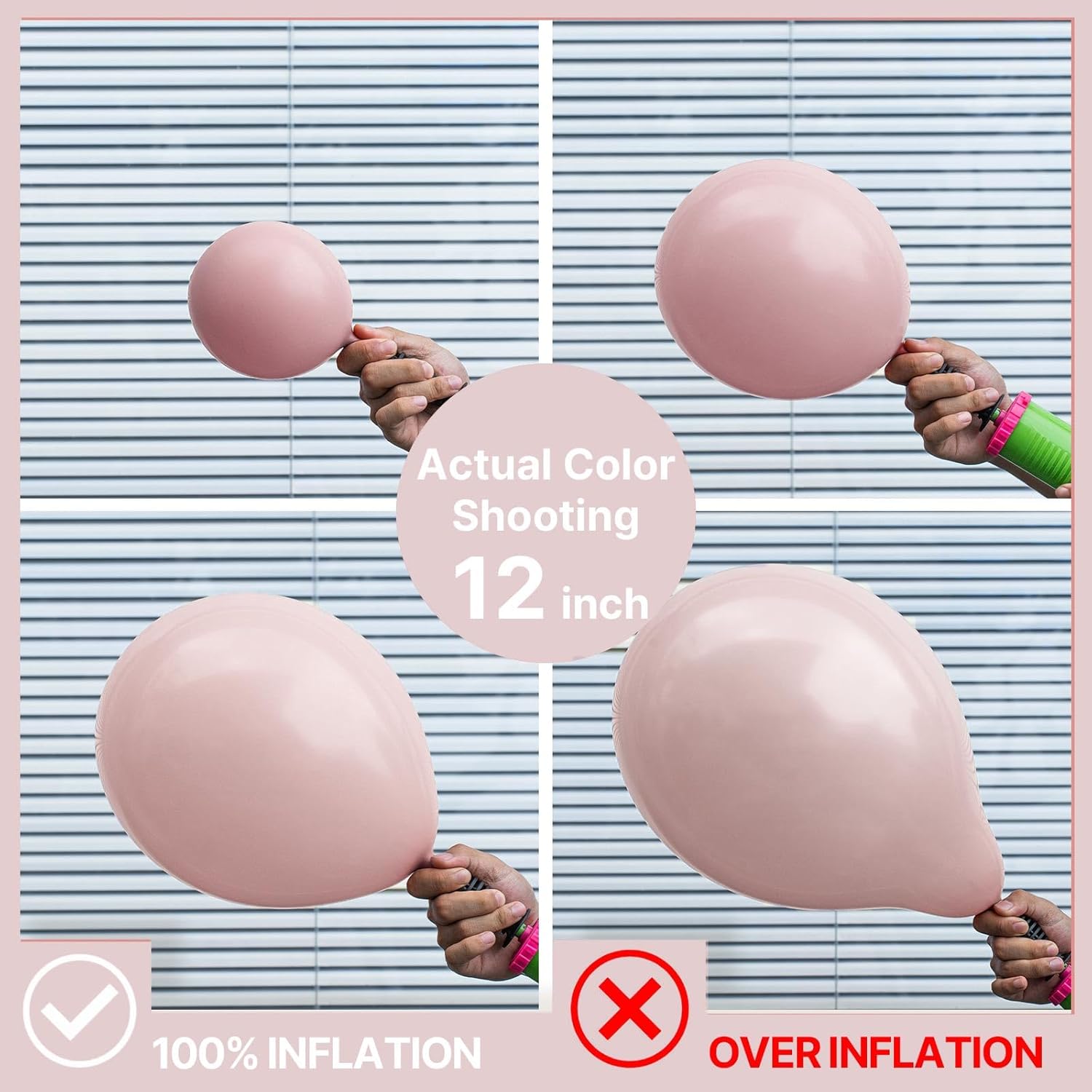PartyWoo Dusty Pink Balloons - 50pcs 12 Inch Latex Helium Balloons for Birthday & Baby Shower Decor