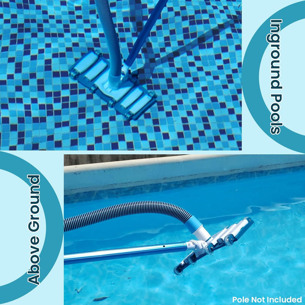 POOLWHALE 30-Foot Swimming Pool Vacuum Hose - Weighted Rotatable Handle & Wheels for Easy Cleaning