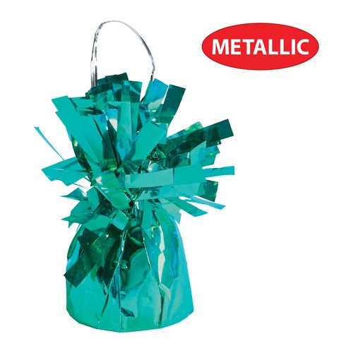 Beistle Metallic Wrapped Balloon Weight – 6 Pack, Turquoise Balloon Centerpiece Bouquet Holders, Party Decoration Accessories for Birthdays, Weddings, Graduations, and Retirement Celebrations, 6 Oz