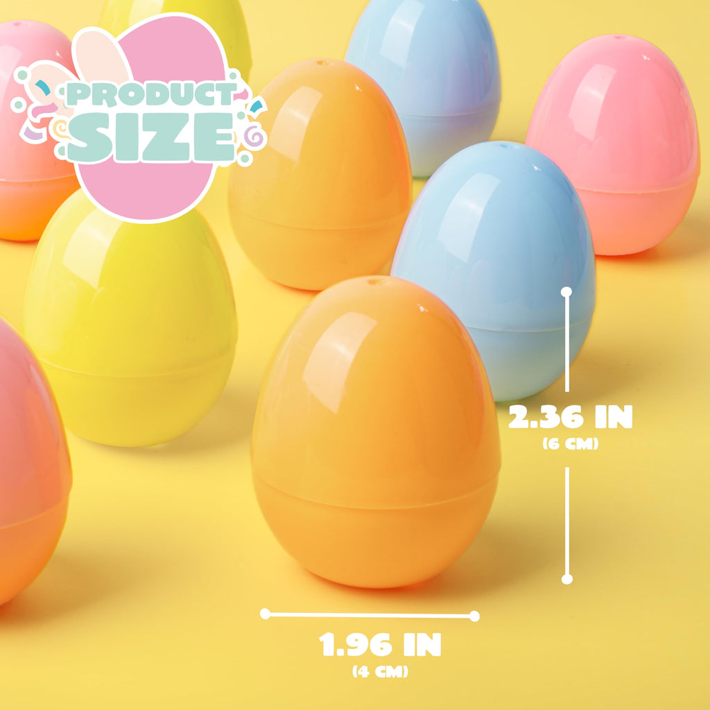 JOYIN 100 PCS Pastel Easter Eggs, 2.3" Empty Plastic Eggs, Colorful Plastic Eggshell Bulks for Easter Hunt, Filling Treats, Party Favor, Easter Basket Stuffers, Classroom Prize Supplies