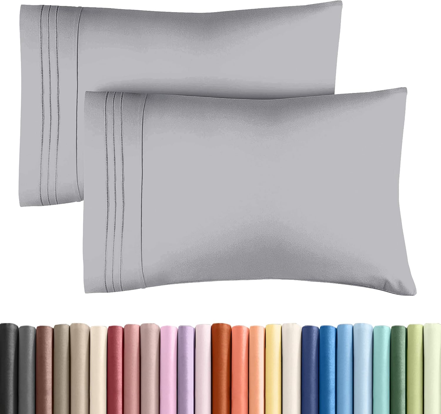 Skiennix Standard Pillow Cases Set of 2 - Soft Hotel Quality & Wrinkle-Free - Steel Blue Color