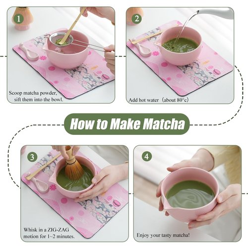Clay&Fire Matcha Whisk Set, 9 pcs Ceramic Matcha Set, Gifts for Women,Matcha Bowl with Spout and Whisk, Matcha Kit for Matcha Lovers, Ideal Gift Christmas, Birthday, Anniversary