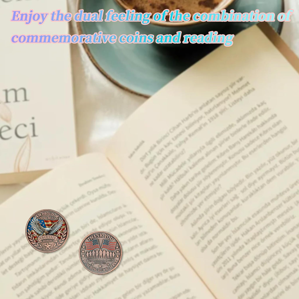 Military Challenge Coins - Thank You for Your Service Veteran Medallions | Patriotic Gifts for Army Soldiers