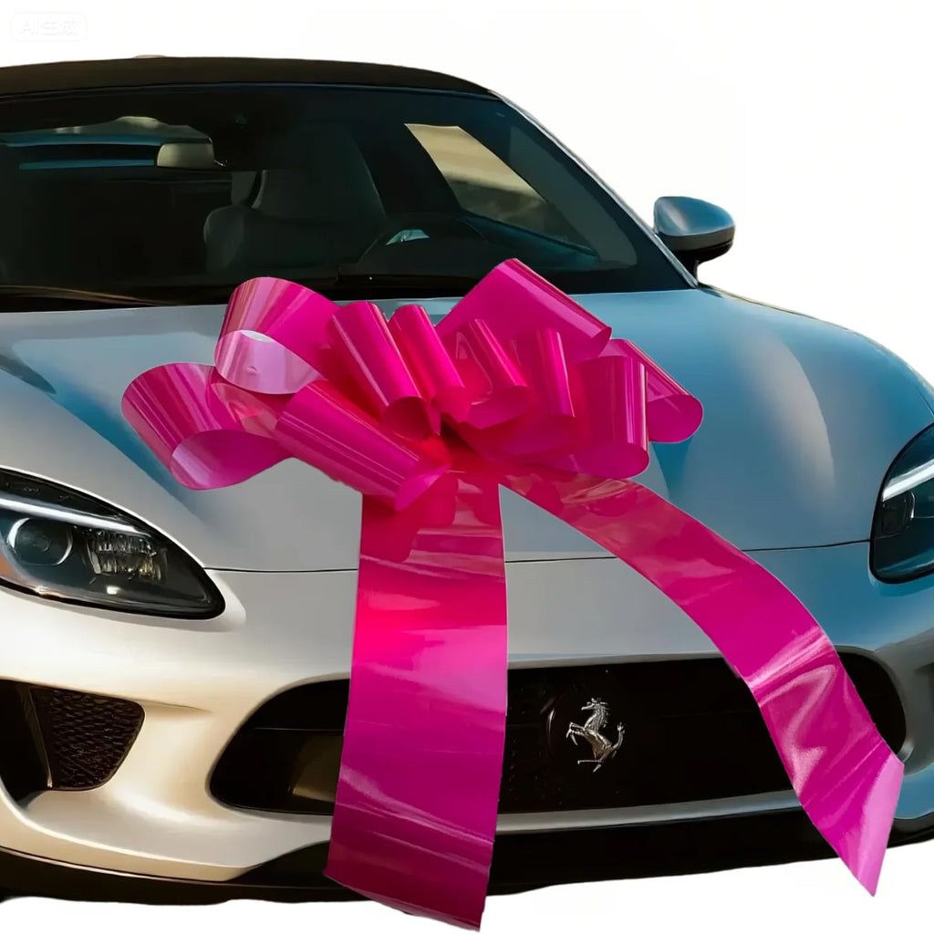 Ailuka Big Pink Car Bow (30 Inch, 1 Pack)- Giant Gift Bow for Car, Large Pink Bow for Appliances, Bike, New House, Huge Bow for Birthday, Graduation, Christmas, Party.