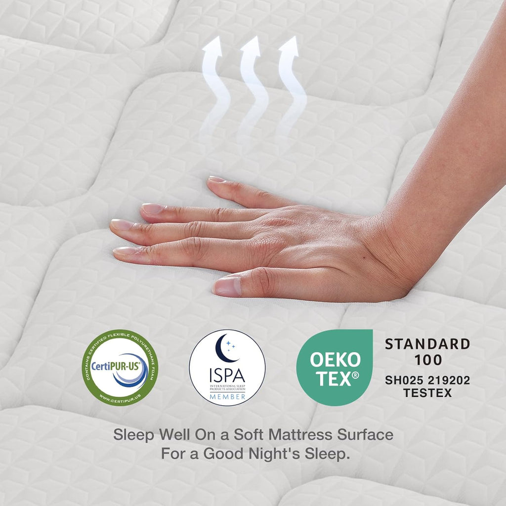 Novilla Twin Mattress - 10 Inch Hybrid Design for Kids | Pocket Innerspring Pillow Top for Comfort & Support