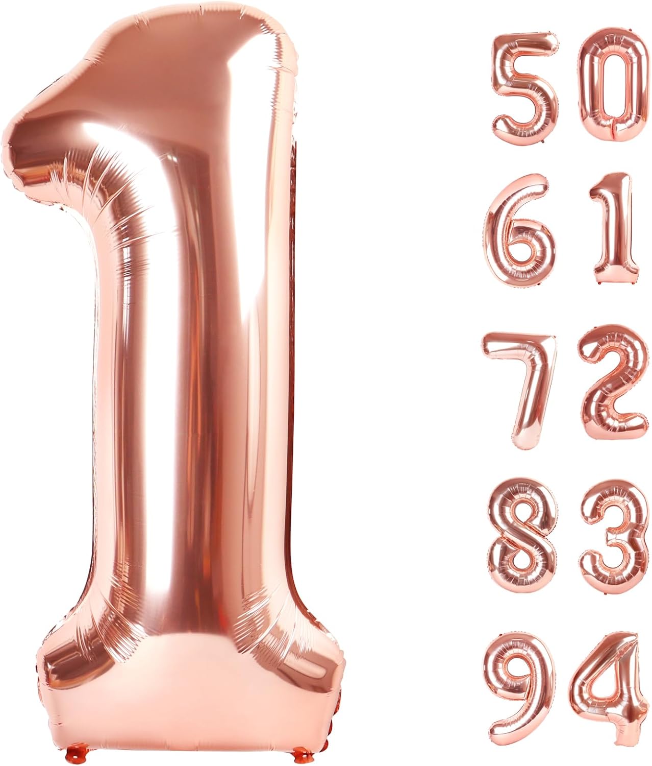 Rose Gold 40-Inch Number 1 Balloon - First Birthday Decorations for Girls & Boys