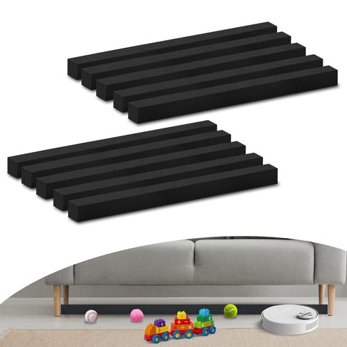 Huoyimen 10 Pcs Under Couch Blocker, Under Bed Blocker for Pets Toys Barrier, Sponge Under Furniture Blocker with Strong Tapefor, Stopping Small Items from Getting Under Couch 17" L x 1.2" H