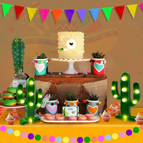 LED Cactus Light by Extra Large | 2 Pack - Cute Night Lamp for Cinco de Mayo Party Decor, 10 x 5.5 Inch
