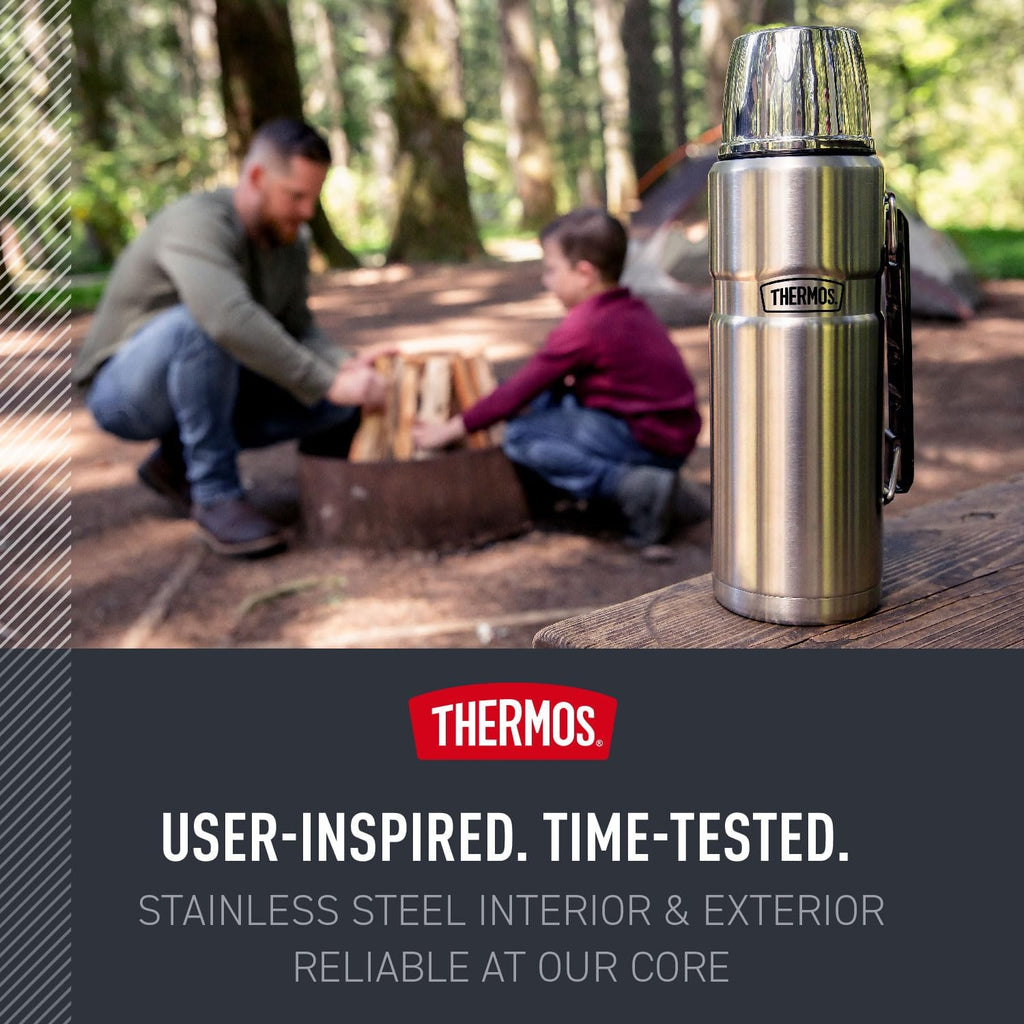 THERMOS Stainless King Vacuum-Insulated Beverage Bottle - 40 Ounce | Army Green Color