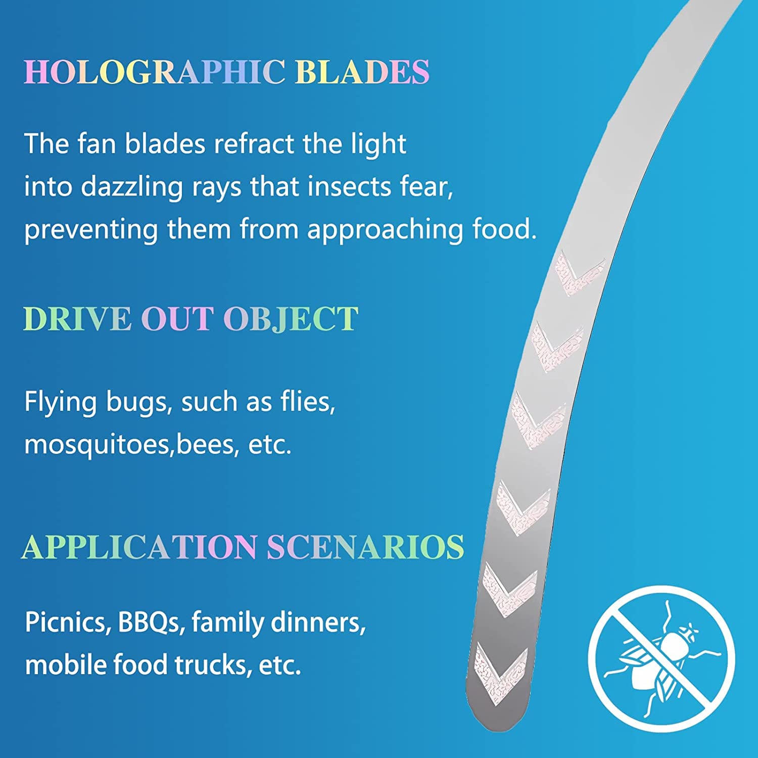Fly Fans for Tables, Outdoor Fly Repellent Fna (White, 2 Pack)