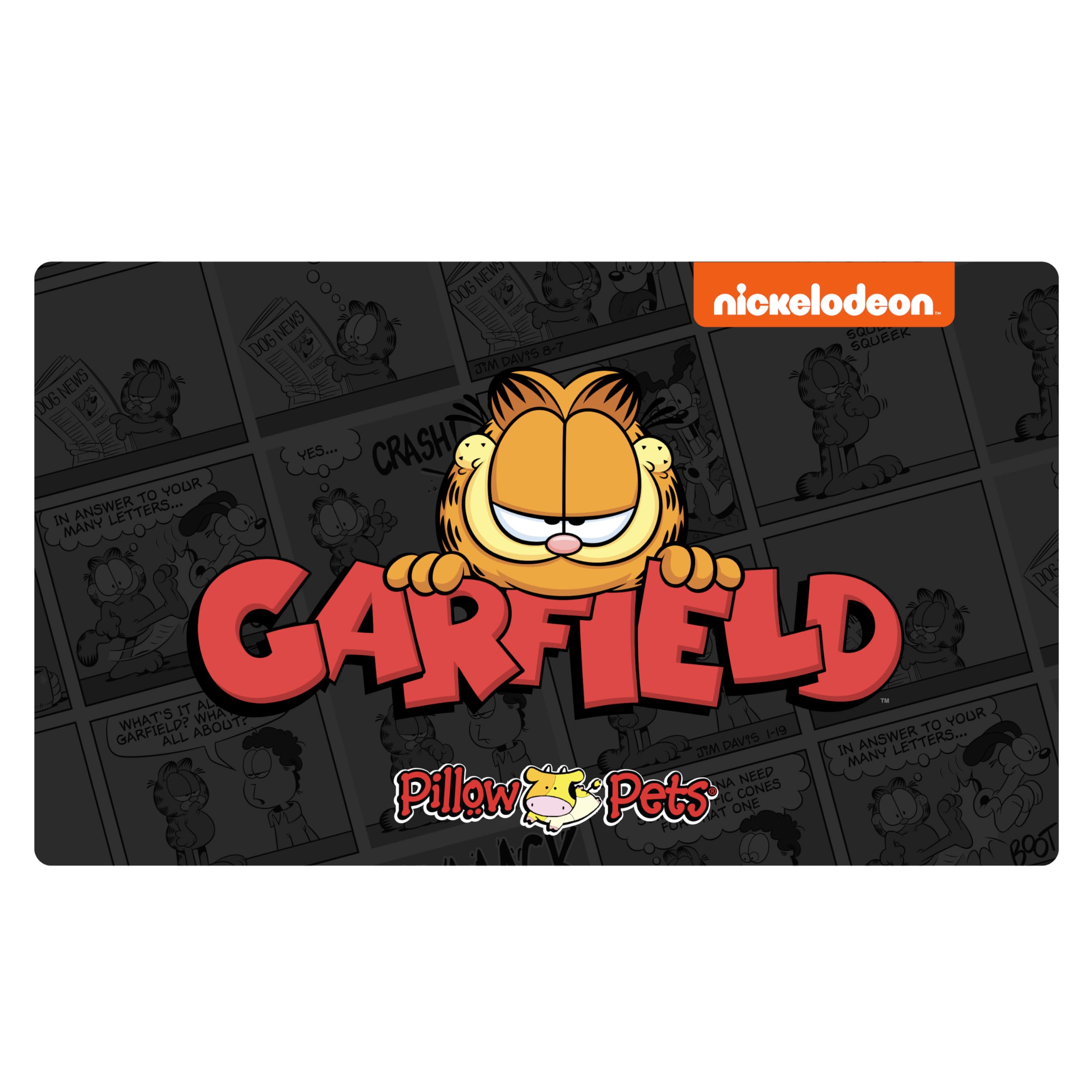 Pillow Pets Garfield Stuffed Animal 17 Inch Travel Size Airplane Plush Machine Washable Plushie Gift for Toddlers, Kids, and Teens