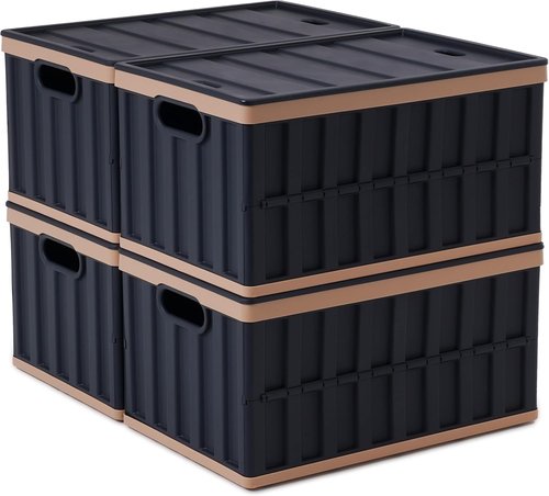 Citylife 64L Collapsible Storage Bins - Heavy Duty Plastic Containers for Organizing | 2 Pack