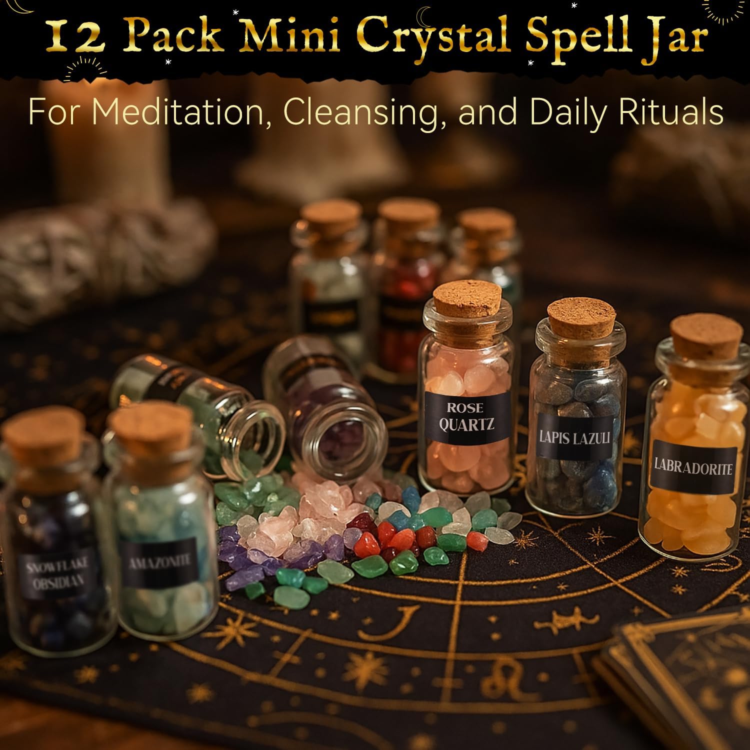 Skiennix Witchcraft Supplies Advent Calendar - Magical Tools, Crystals & Healing Candles for Women & Teens