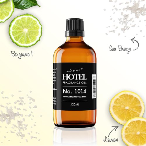 AirScent Hotel Diffuser Oil No. 1014 - Iconic Coastal Blend with Lemon Bergamot & Sea Breeze - 10 mL Premium Fragrance for Ultrasonic Diffusers