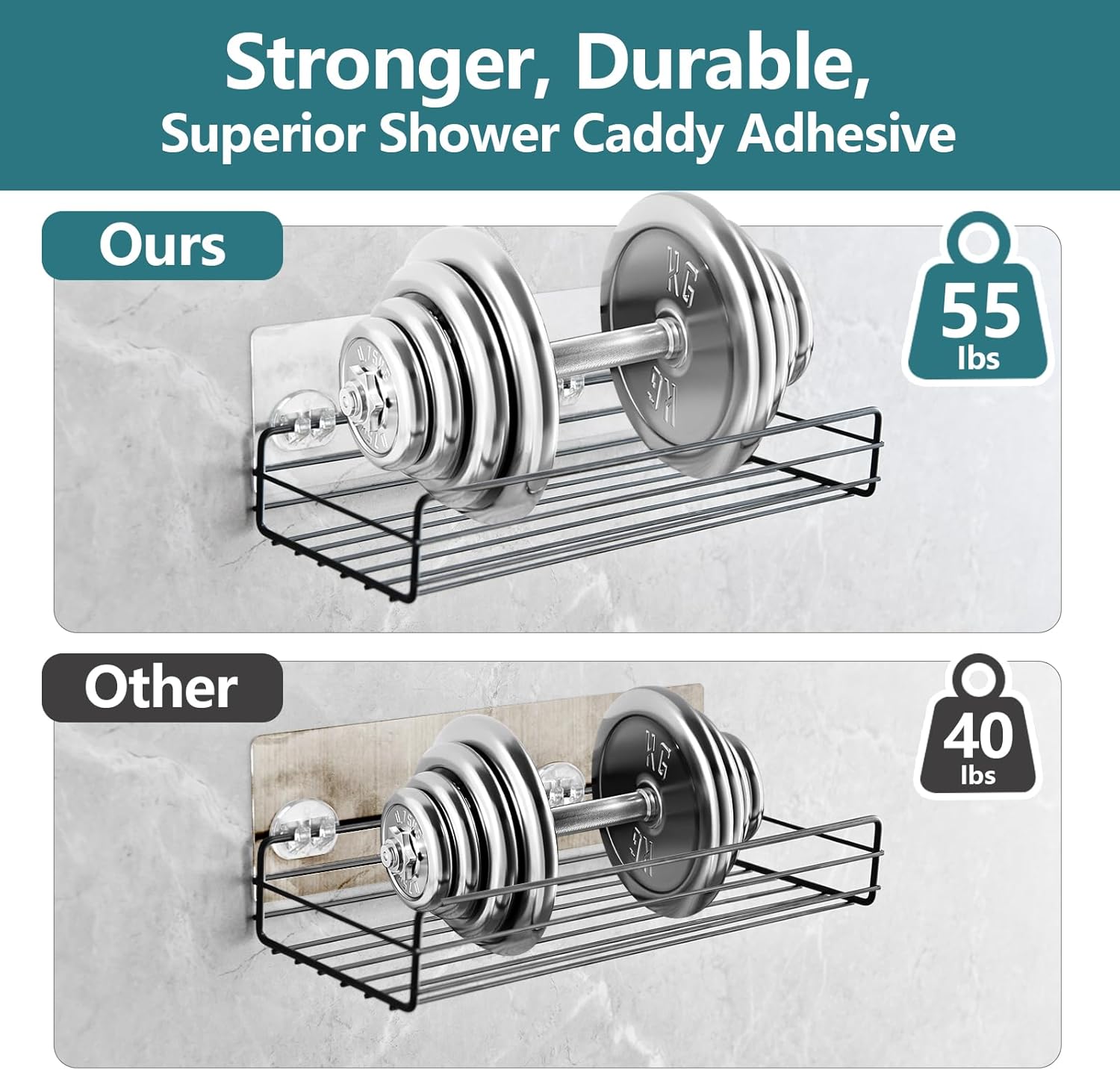 Skiennix Shower Caddy Adhesive Hooks - Strong Replacement for Corner Shelf & Bathroom Rack | 14 Pack