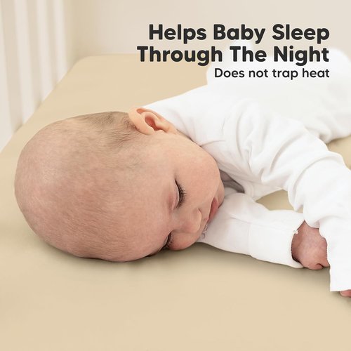 KeaBabies Organic Crib Sheets - 2-Pack Fitted Mattress Covers in Khaki | Soft, Breathable Jersey Cotton for Boys & Girls