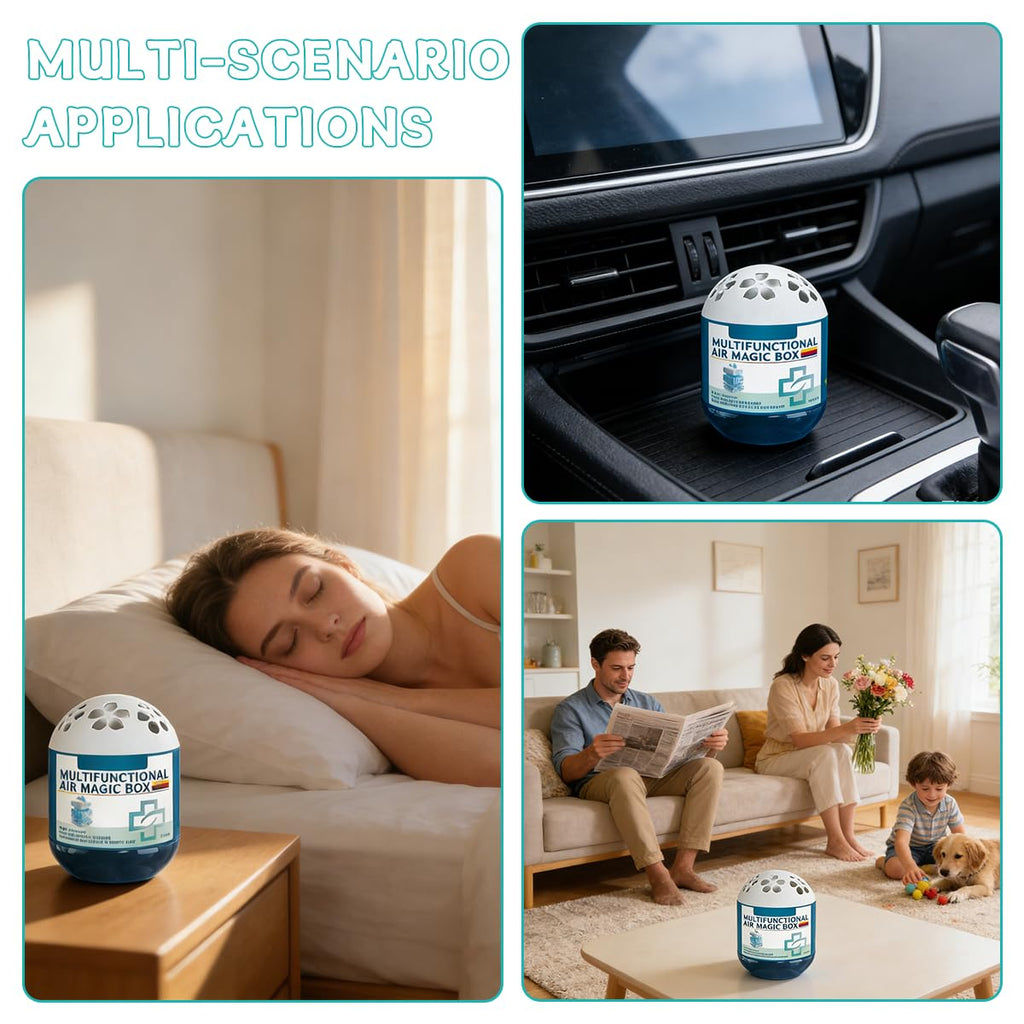 2026 New Air Magic Box, Indoor Air Purification Dust Removal Magic Box, Multi Functional Automatic Dust-Sucking All Day, Pollution-Free, No Noise & Electricity, For Any Room(2pcs,240g)