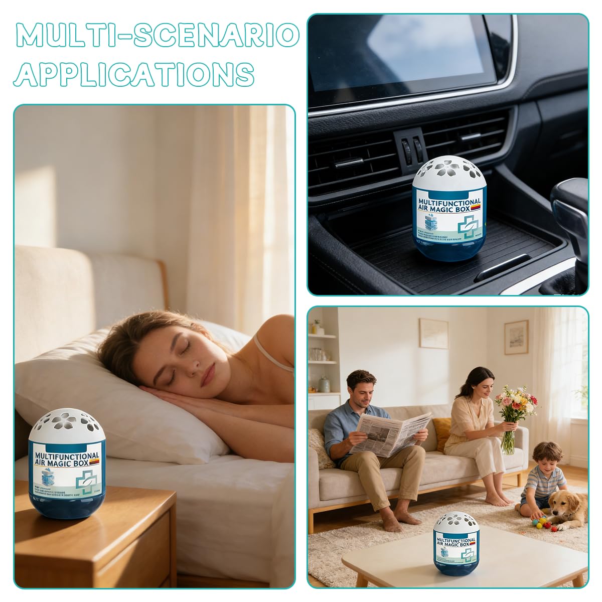 2026 New Air Magic Box, Indoor Air Purification Dust Removal Magic Box, Multi Functional Automatic Dust-Sucking All Day, Pollution-Free, No Noise & Electricity, For Any Room(2pcs,240g)