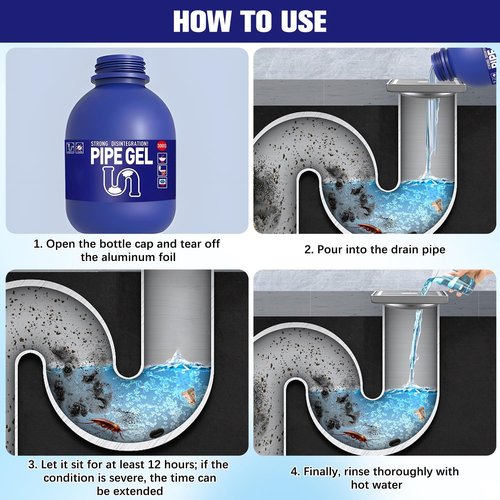 Bobo Pipe Drain Cleaner - Powerful Unclogging Solution for Kitchen Sinks & Showers | Professional-Grade Opener