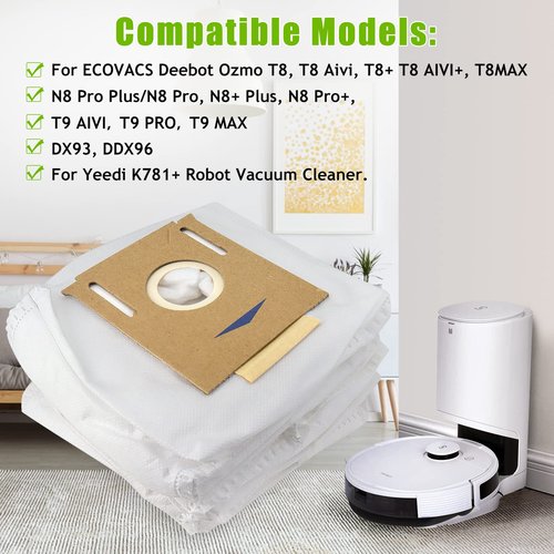 5 Pack Dust Bags For ECOVACS T8 AIVI / T8 / N8 Pro Plus / N8 Pro / DX93 / DDX96 Vacuum Cleaner Parts