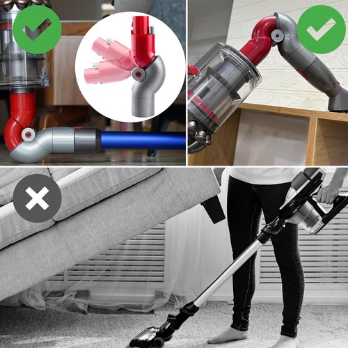 Low Reach Bottom Adapter for Dyson V10 Digital Slim / V12 Detect Slim Cordless Vacuum Cleaner Quick Release Low Reach Cleaning Tool Adaptor Attachments Accessories for Cleaning Under Couch and Bed