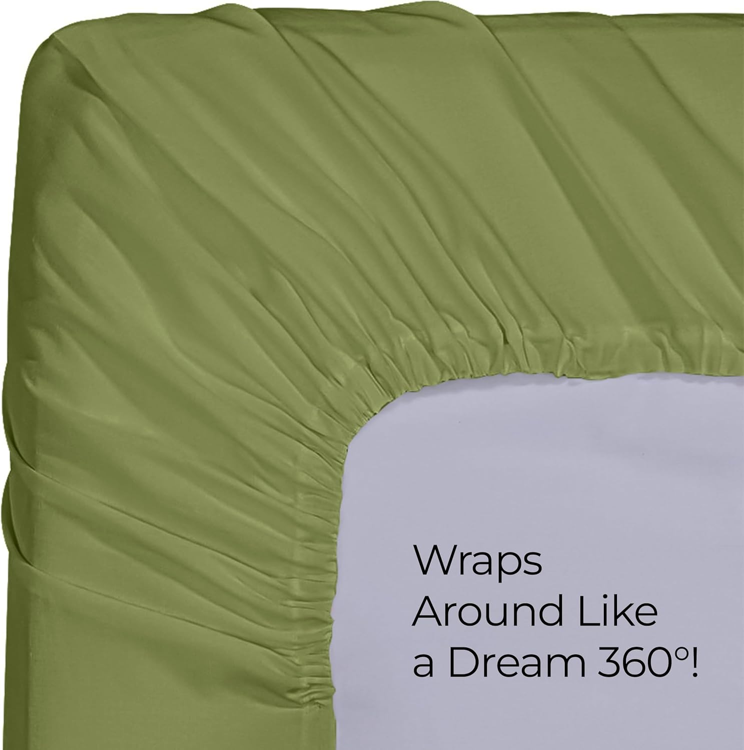 Utopia Bedding Queen Fitted Sheet - Deep Pocket Soft Microfiber - Olive Color, Fade Resistant & Easy Care