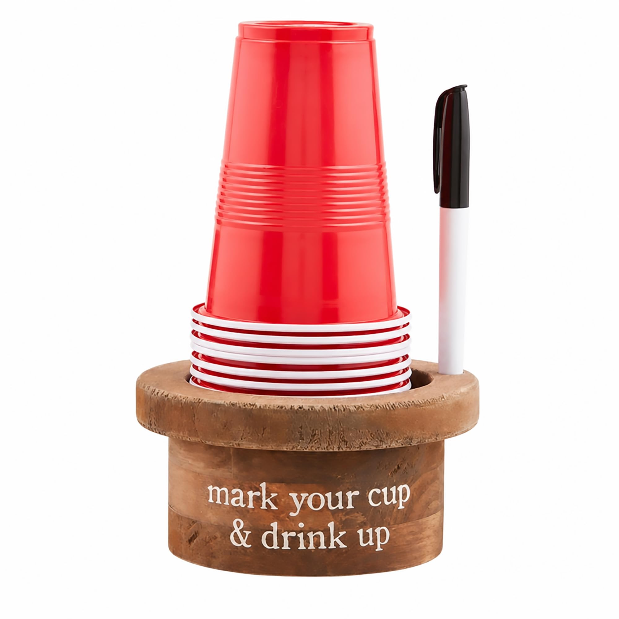 Mud Pie Disposable Cup and Marker Set; Base 3" x 5 1/2" Dia | Cup 18 oz