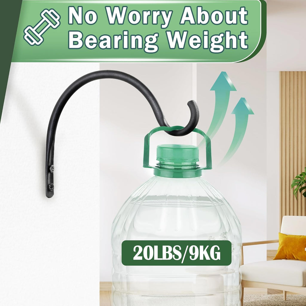 Qiang Ni Hanging Plant Bracket Hooks - 5.5 Inch Rust-Resistant Wall Planters | 2 Piece Set for Outdoor Decor