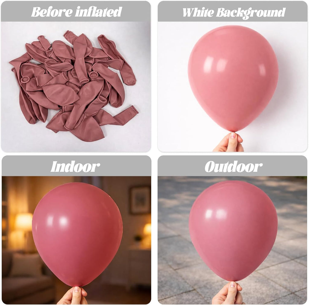 Voircoloria Retro Pink Balloons - 90-Pack Balloon Garland Arch Kit | Various Sizes for Parties & Celebrations