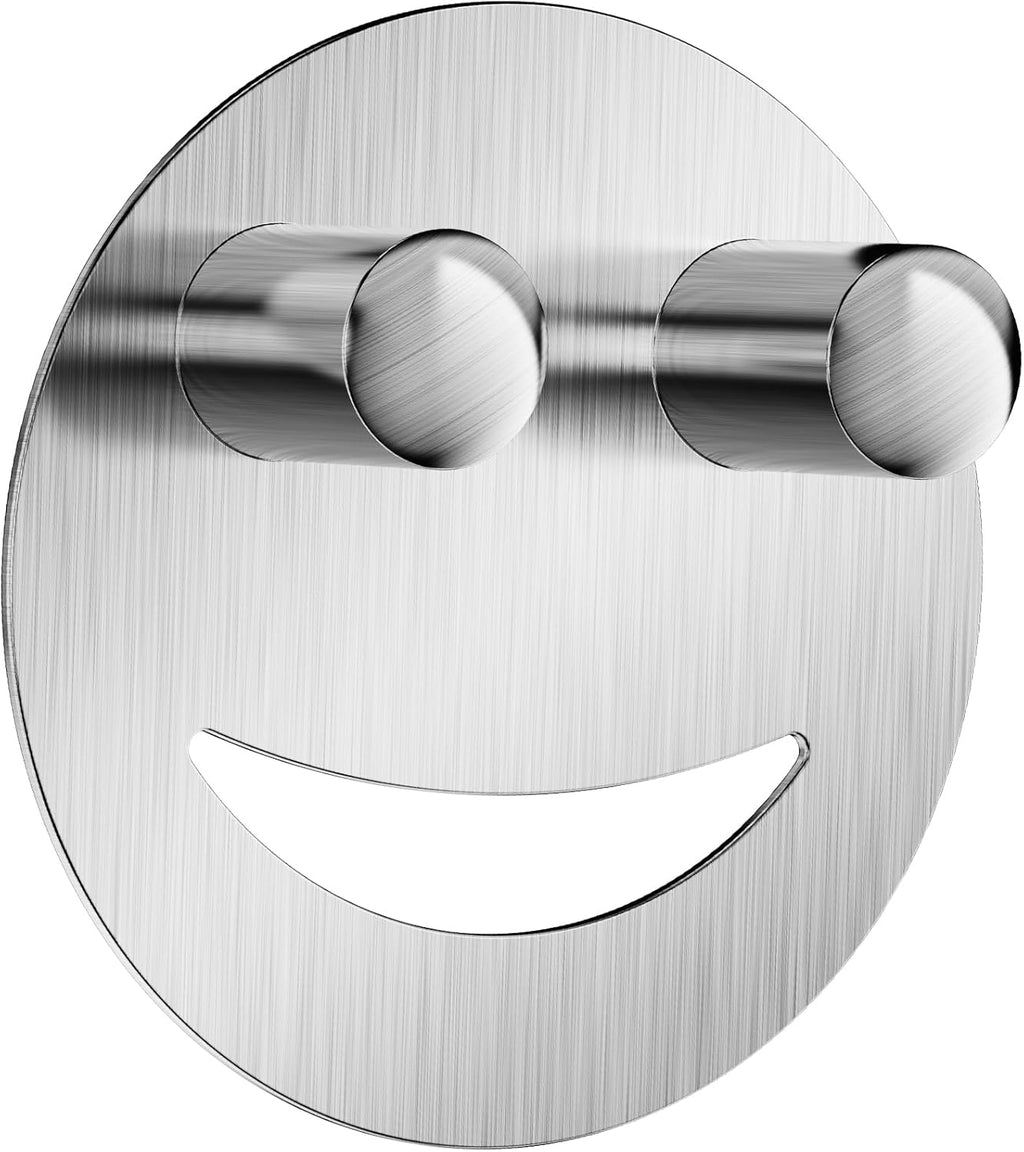 Yoshiky Stainless Steel Smiley Face Sponge Holder - Silver Sink Caddy Organizer with Suction Cup for Kitchen