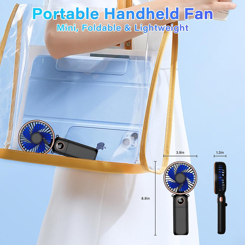 Skiennix Portable Handheld Fan - USB Rechargeable Mini Fan with 22Hrs Runtime & 6 Speeds | Perfect for Travel & Outdoor Use