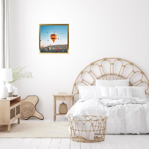 JCJMY 13x13 Gold Picture Frame - Wall Hanging for Horizontal or Vertical Display | Shatter-Resistant Plexiglass