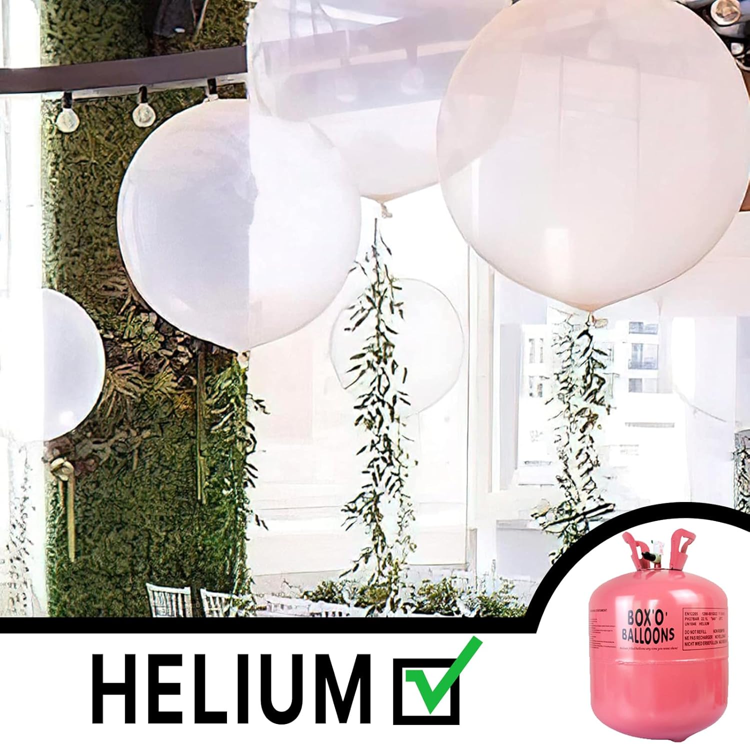 PartyWoo Clear Balloons - 36 Inch Transparent Latex Helium Balloons for Events & Celebrations