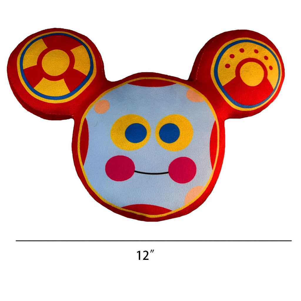 Decorative Mouse Character Plush Pillow Toys, Pink and Blue, Round Face Design with Ears (12inch/30cm)