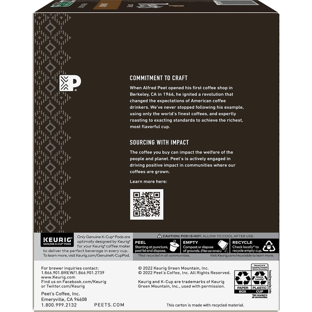Peet's Coffee French Roast K-Cup Pods - Dark Roast, 22 Count for Keurig Coffee Makers
