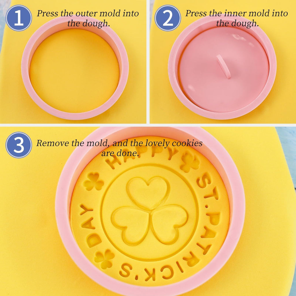 St. Patrick's Day Cookie Cutters 8 Pcs Plastic Cookie Cutter Four Leaf Clover Biscuit Cutters for Irish Holiday Party (St. Patrick)