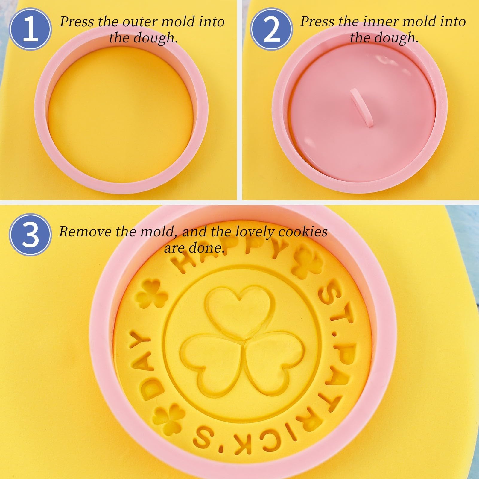 St. Patrick's Day Cookie Cutters 8 Pcs Plastic Cookie Cutter Four Leaf Clover Biscuit Cutters for Irish Holiday Party (St. Patrick)