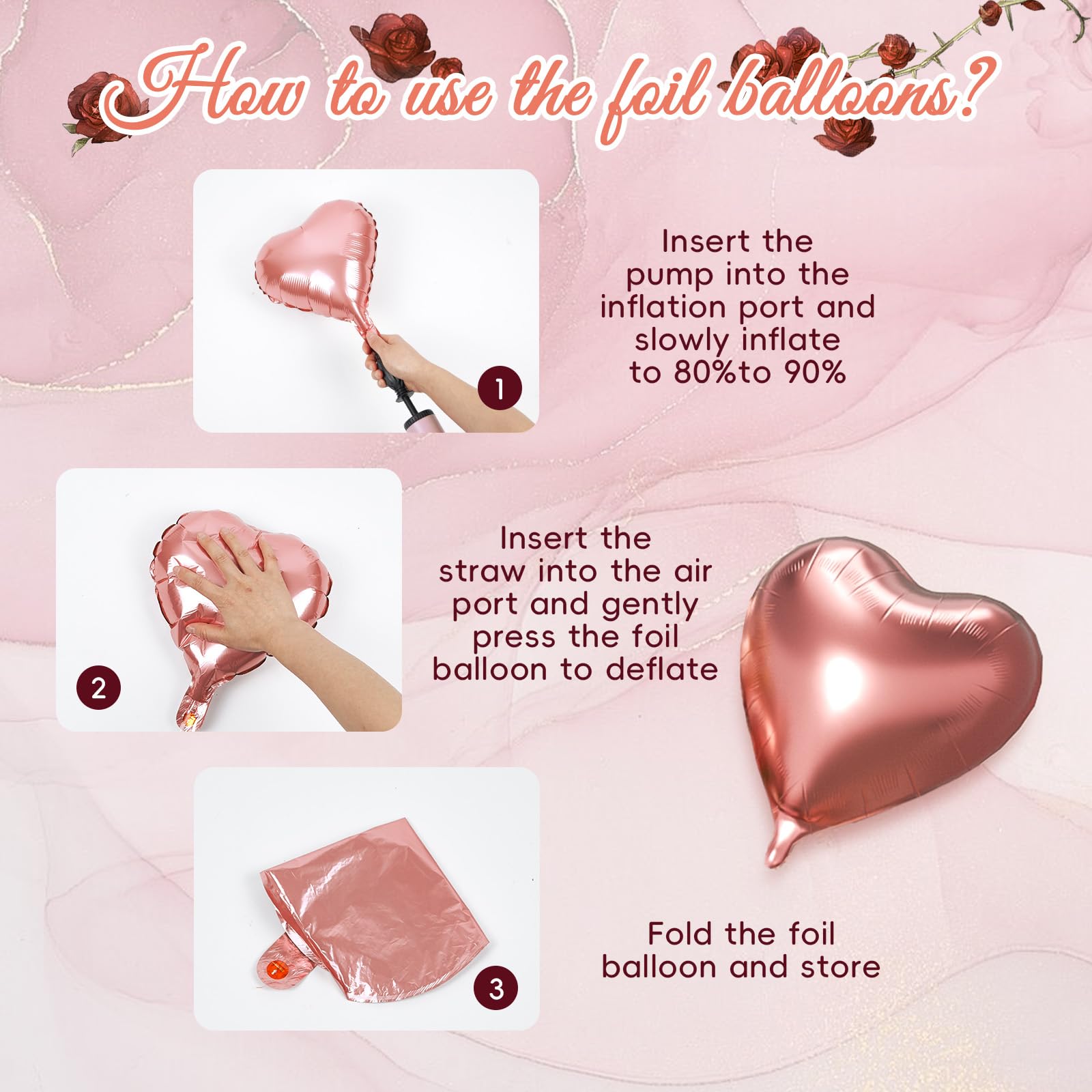 Rose Gold Birthday Decorations, Rose Gold Pink Nude Balloons Happy Birthday Banner Rose Gold Tablecloth Backdrop for Happy Birthday Decorations for Women Adults